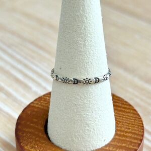Sterling Silver 925 Sun Moon Celestial Dainty Minimalist Stacking Ring Size 6